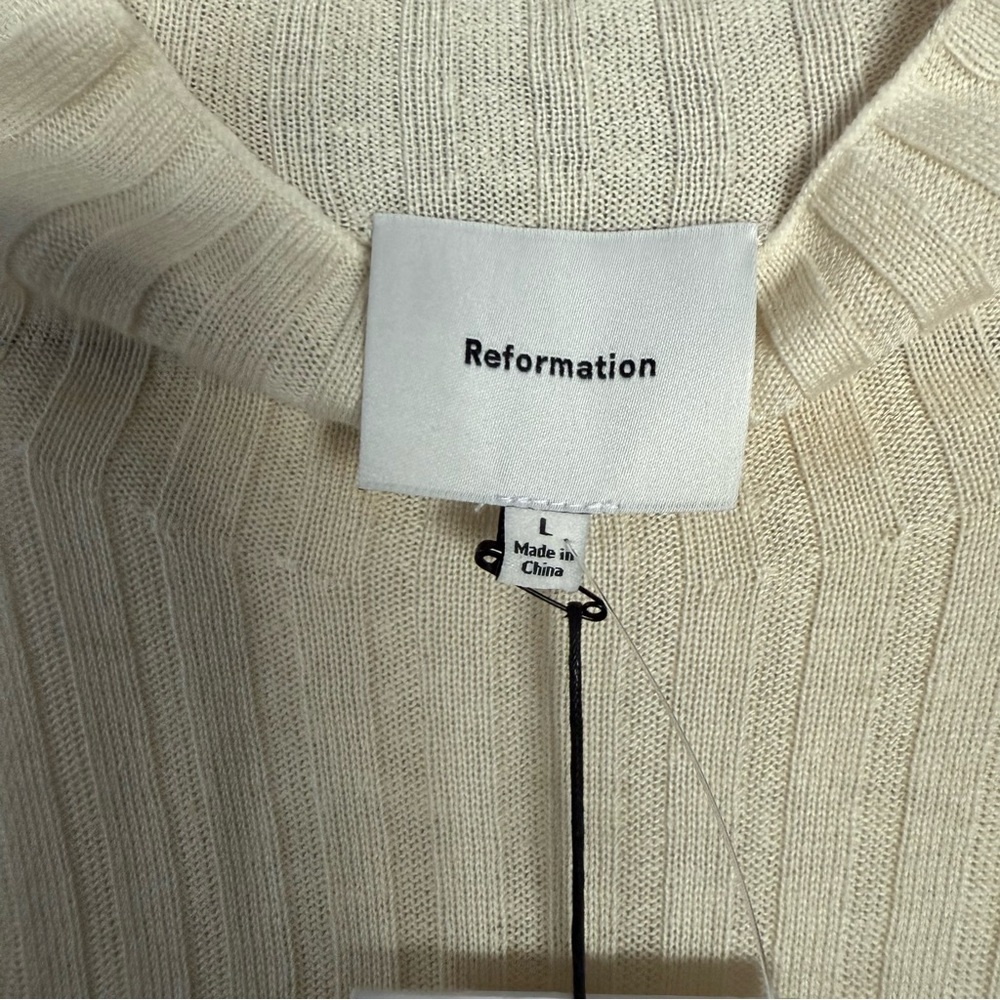 Reformation - Cori Rib Funnel Neck Sweater - Almond - Women’s Large - Picture 9 of 10